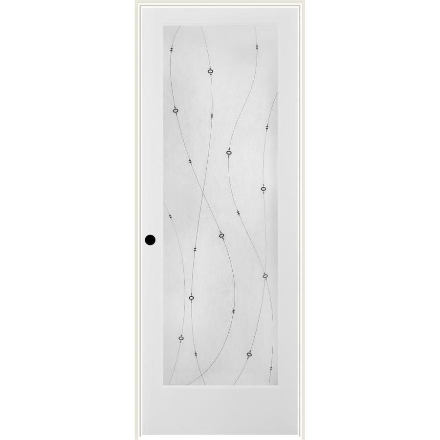 Reliabilt White 1 Panel Solid Core Frosted Glass Wood Pine