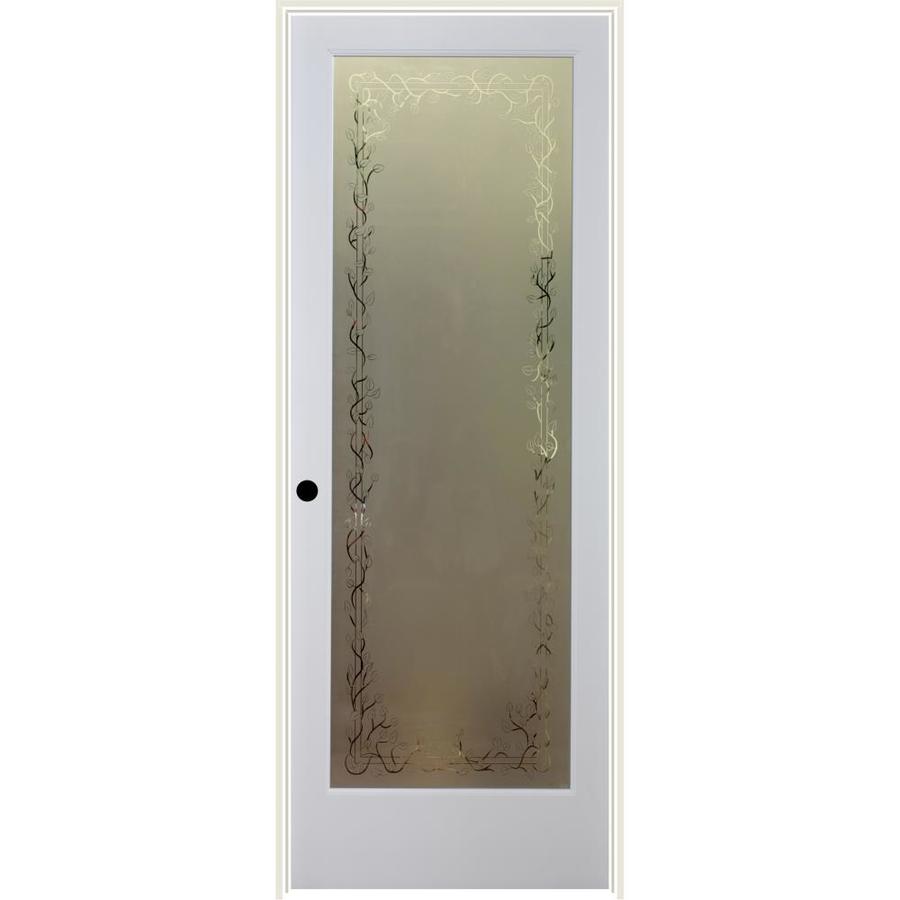 Reliabilt White 1 Panel Solid Core Frosted Glass Wood Pine Single