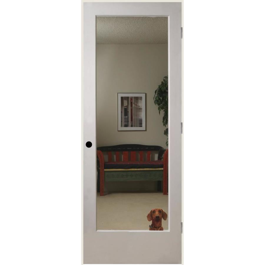 ReliaBilt White 1-Panel Solid Core Mirrored Glass Wood Pine Single ...