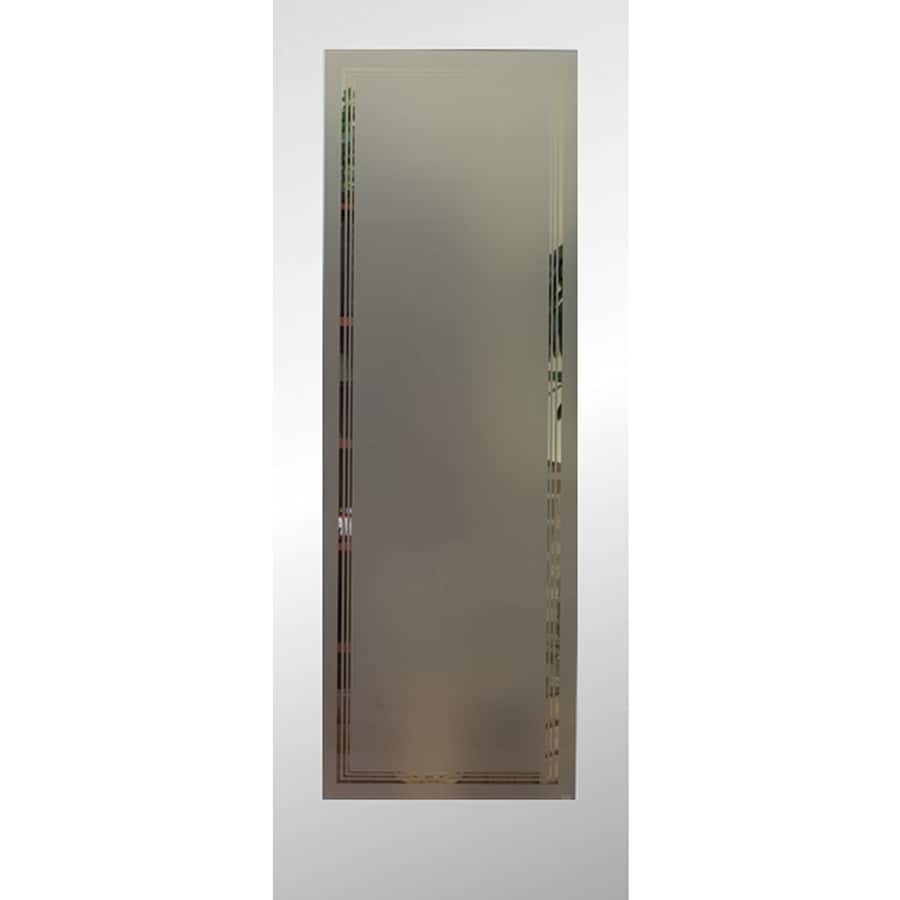 Reliabilt Primed White 1 Panel Solid Core Frosted Glass Wood Slab
