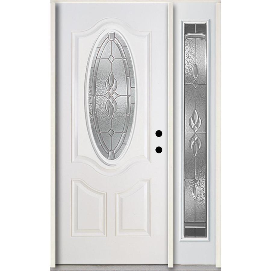ReliaBilt Hampton Oval Lite Decorative Glass LeftHand Inswing Modern