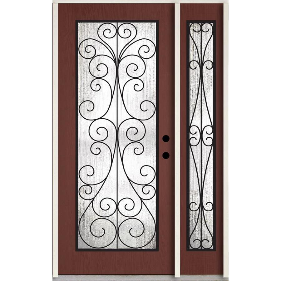Reliabilt Full Lite Decorative Glass Left Hand Inswing Wineberry