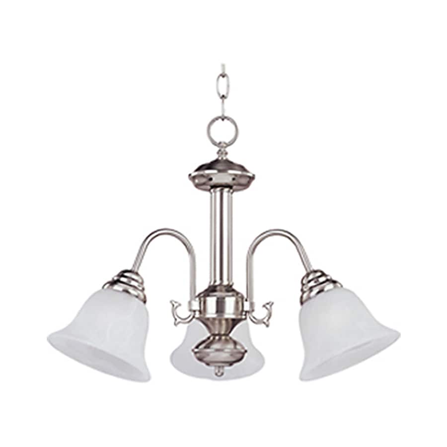 Pyramid Creations Malibu 3 Light Satin Nickel Traditional Chandelier Pyramid Creations Malibu 3 Light Satin Nickel Traditional Chandelier