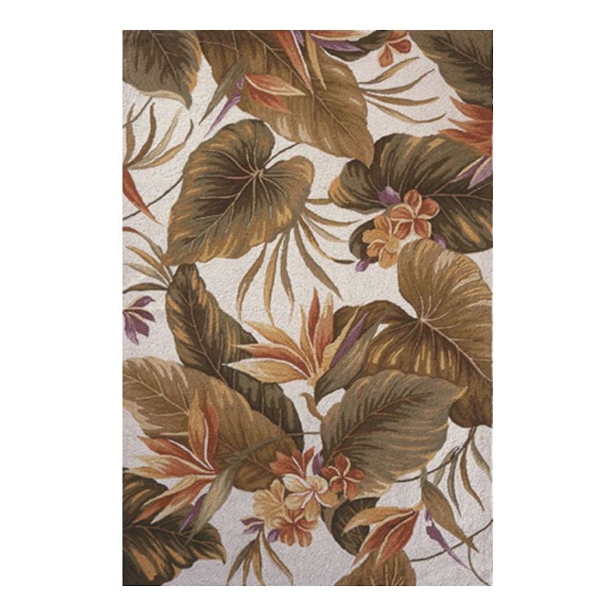 KAS Rugs COL173730X50 Classy Casual Rectangular Cream Floral Hand-Hooked Wool Accent Rug (Common: 2-ft x 4-ft; Actual: 30-in x 50-in)