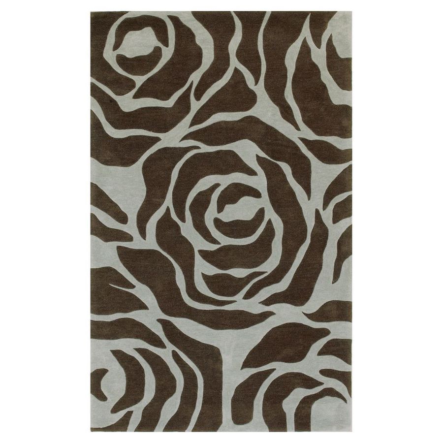 KAS Rugs BAI281233X53 Elegant Transitions Rectangular Blue Floral Tufted Accent Rug (Common: 3-ft x 5-ft; Actual: 39-in x 63-in)