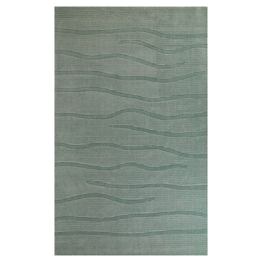 KAS Rugs LOF205533X53 Modern Simplicity Rectangular Blue Transitional Tufted Wool Accent Rug (Common: 3-ft x 5-ft; Actual: 39-in x 63-in)