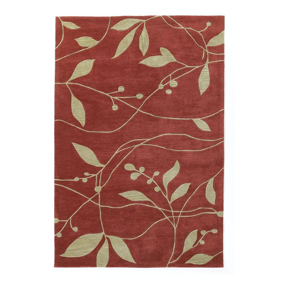 KAS Rugs BAI283033X53 Elegant Transitions Rectangular Red Floral Tufted Accent Rug (Common: 3-ft x 5-ft; Actual: 39-in x 63-in)