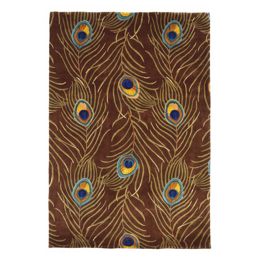 KAS Rugs CAT074830X50 Elegant Florals Rectangular Brown Transitional Tufted Wool Accent Rug (Common: 2-ft x 4-ft; Actual: 30-in x 50-in)