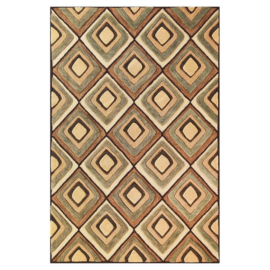 KAS Rugs MIA210233X53 Trend Setter Rectangular Cream Geometric Tufted Accent Rug (Common: 3-ft x 5-ft; Actual: 39-in x 63-in)