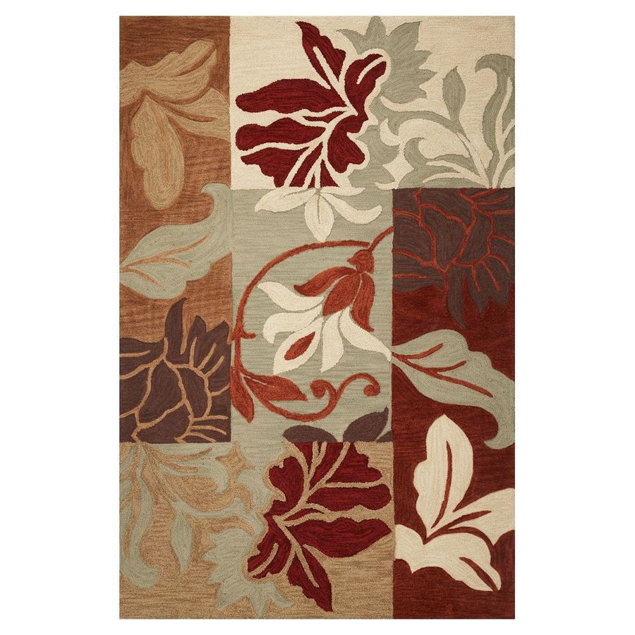 KAS Rugs MIA213133X53 Trend Setter Rectangular Green Floral Tufted Accent Rug (Common: 3-ft x 5-ft; Actual: 39-in x 63-in)