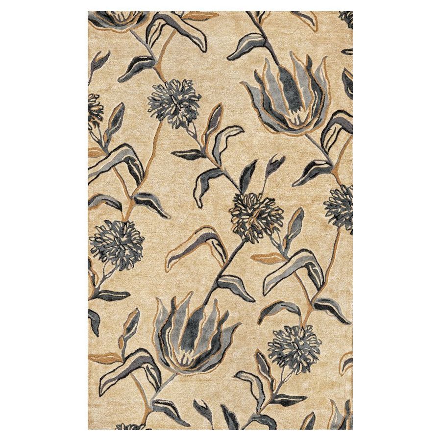 KAS Rugs FLO45765X8 Florentine 5 x 8 Wool Floral Area Rug