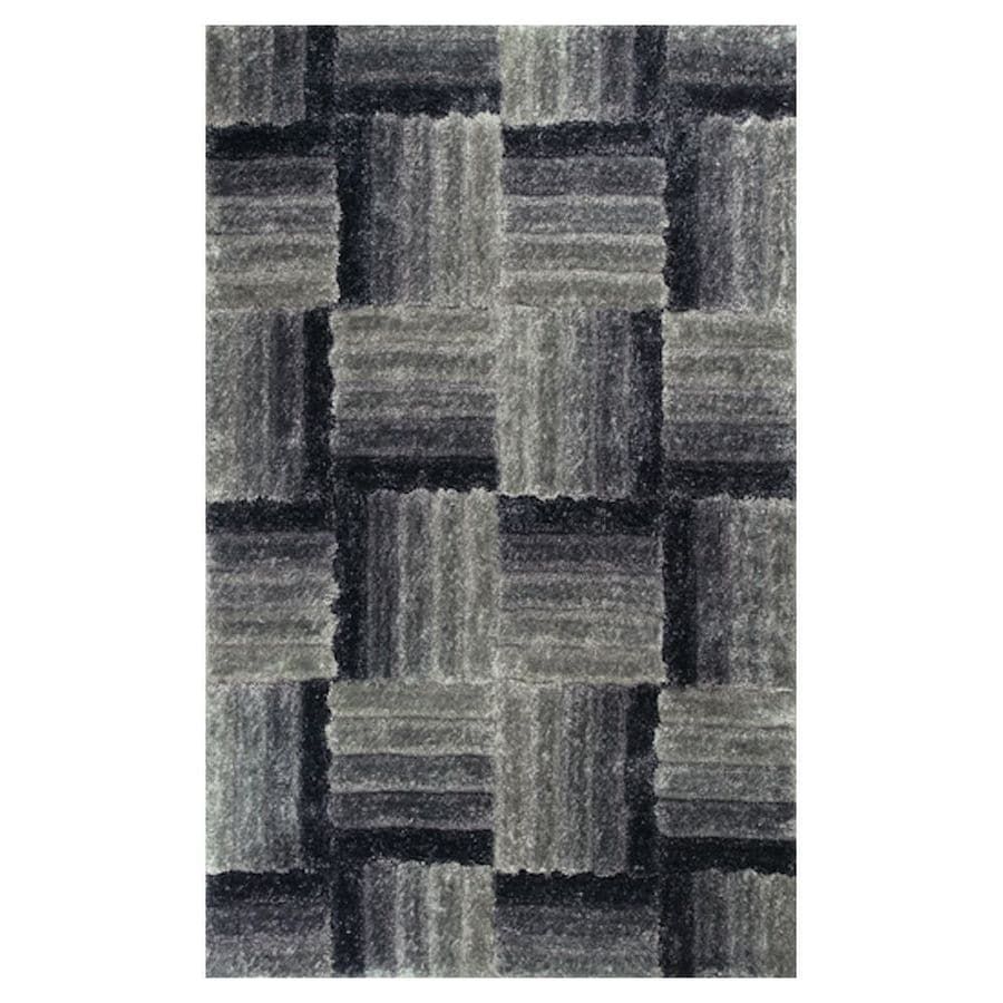 KAS Rugs MET355933X53 Plush Shag Rectangular Gray Transitional Tufted Accent Rug (Common: 3-ft x 5-ft; Actual: 39-in x 63-in)
