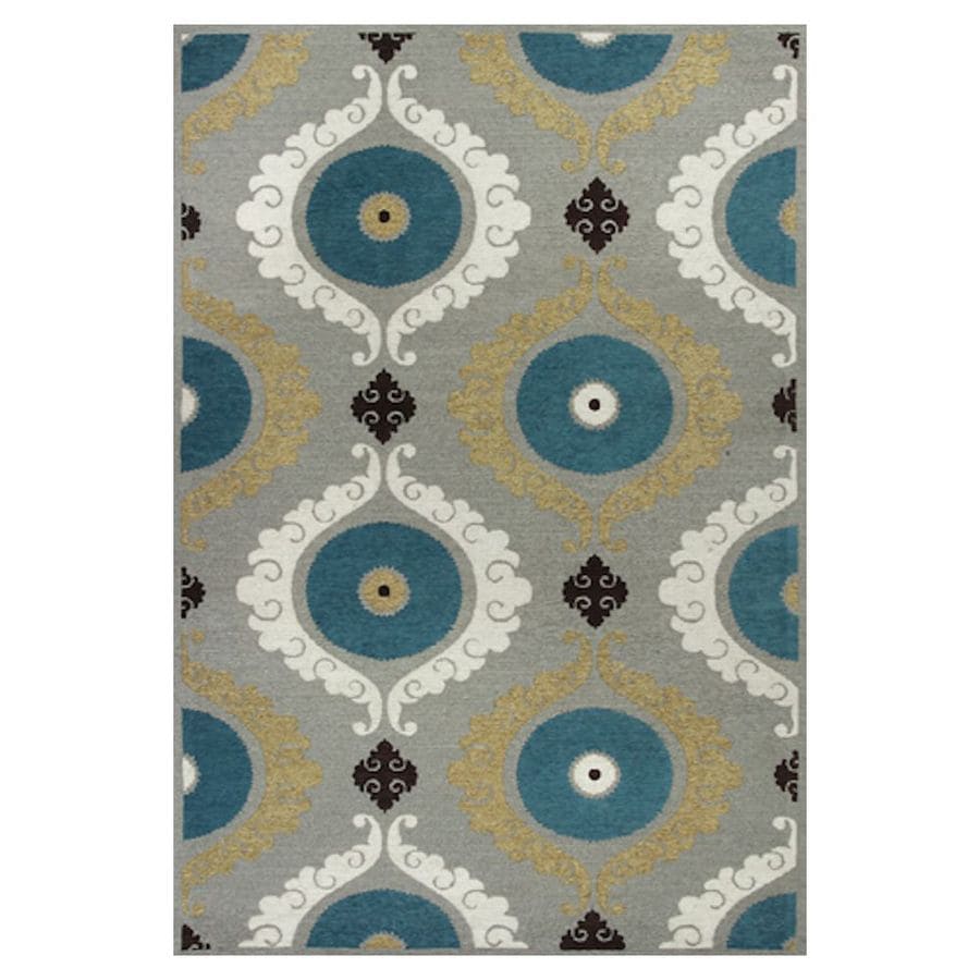 KAS Rugs MUL340027X45 Elegant Jacquard Rectangular Gray Transitional Woven Accent Rug (Common: 2-ft x 4-ft; Actual: 27-in x 45-in)