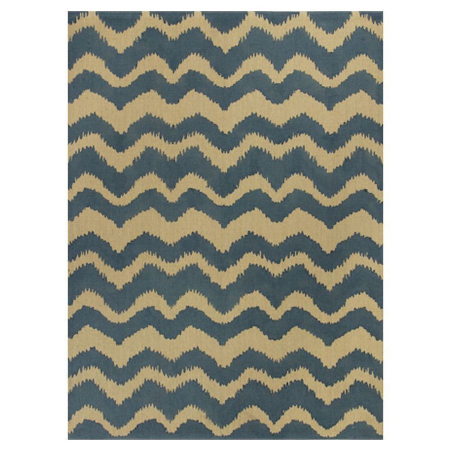 KAS Rugs Natures Best 8 X 10 (ft) Jute Blue Geometric Area Rug at Lowes.com