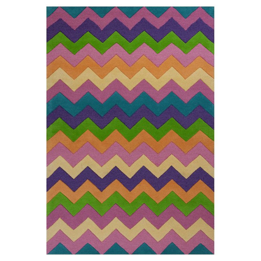 KAS Rugs KID044376X96 Playful Patterns 8 X 10 (ft) Wool Multicolor Geometric Area Rug