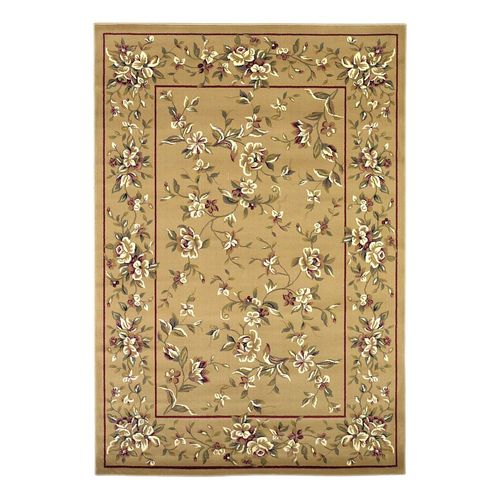 KAS Rugs 10 x 13 Ivory Indoor Border Oriental Area Rug in the Rugs