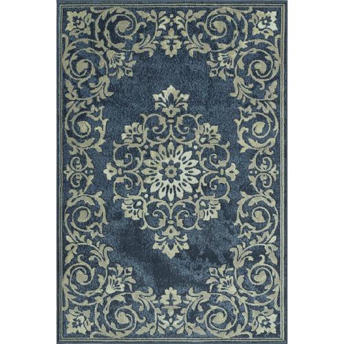 Addison Rugs Distinctive 5 x 7 Blue Indoor Medallion French Country ...