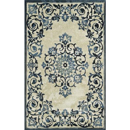 Addison Rugs Distinctive 5 x 7 Pearl Indoor Medallion French Country ...