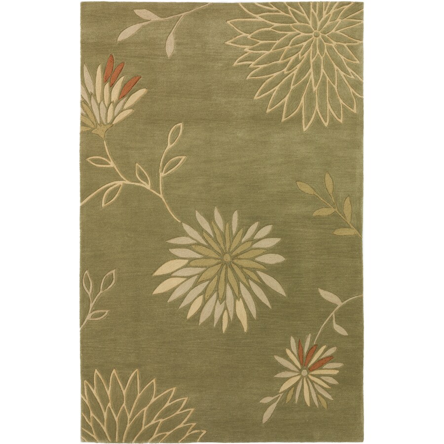 Addison Rugs Marlow 8 X 10 Green Indoor Floral/Botanical Farmhouse ...