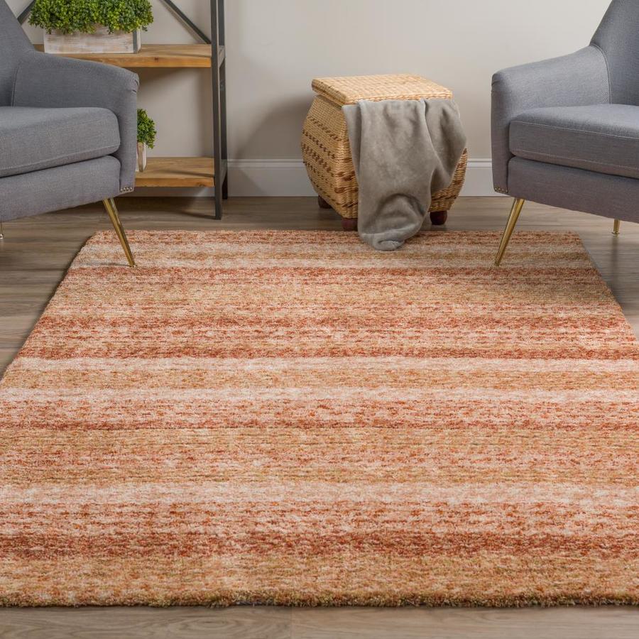 Addison Rugs Sanibel 4 x 6 Rust Indoor Stripe Mid-Century Modern Area ...