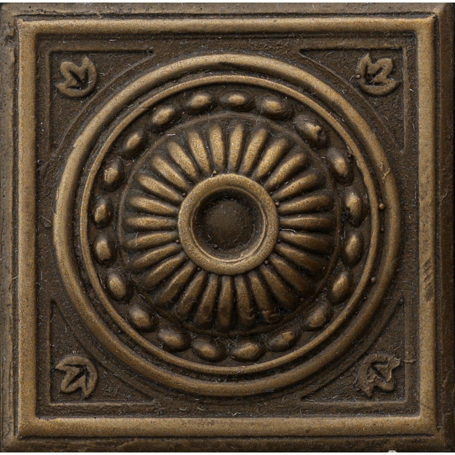 Emser Renaissance Bronze Finish Metal Indoor Outdoor Square Emser Renaissance Bronze Finish Metal Indoor Outdoor Square Accent Tile Common 4