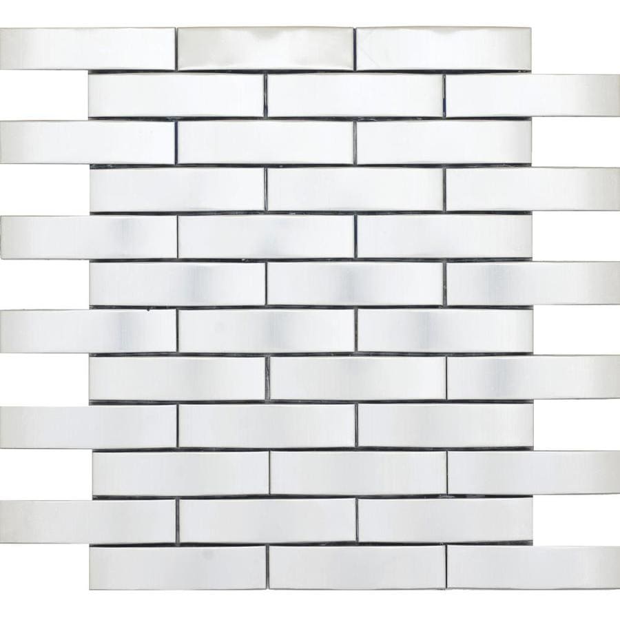 Emser Gleam 10-Pack Silver Metal Border Tile (Common: 11-in x 12-in ...