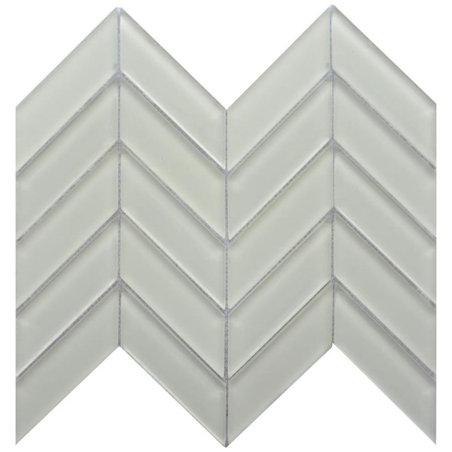 Emser Edge 10Pack White Glass Border Tile 10in x 12in