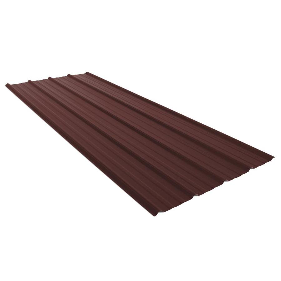 Union Corrugating 3.17ft x 8ft Ribbed Burgundy Steel Roof Panel in