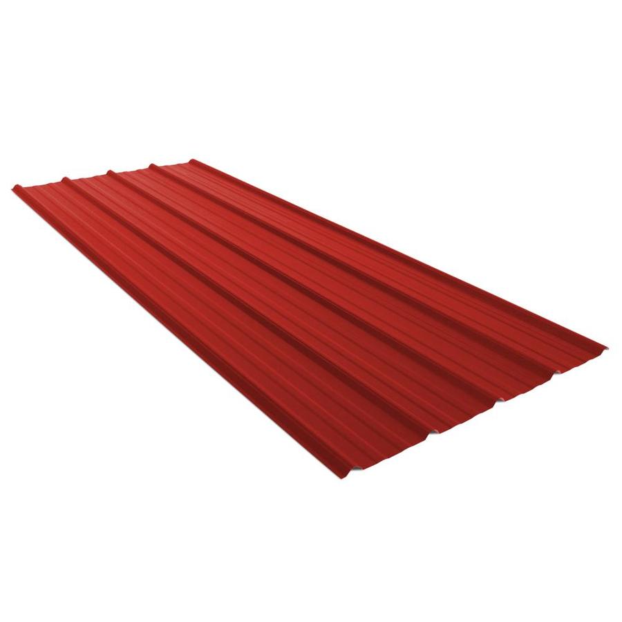 Union Corrugating 3.17ft x 8ft Ribbed Patriot Red Steel Roof Panel in