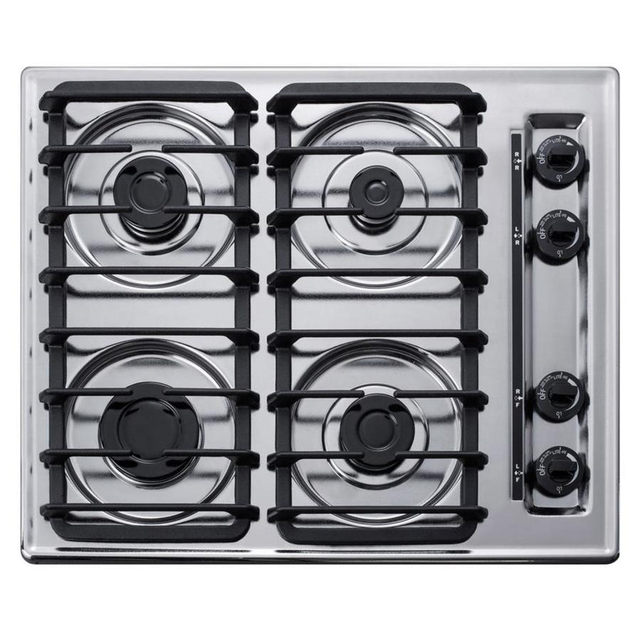 Summit Appliance 24 In Metallic Look Gas Cooktop Common 24 Inch