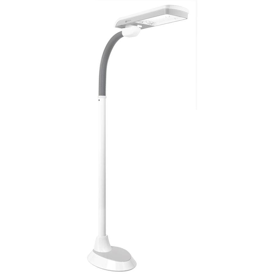 OttLite LED Floor Lamp 45.13-in Neutral Grey Shaded Floor Lamp in the ...