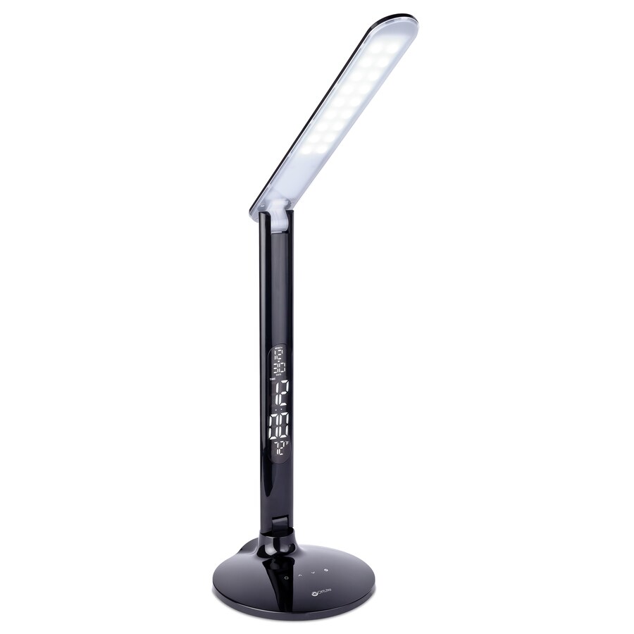 OttLite 26-in Adjustable Black LED Touch Swing-Arm Desk Lamp with Plastic Shade at Lowes.com