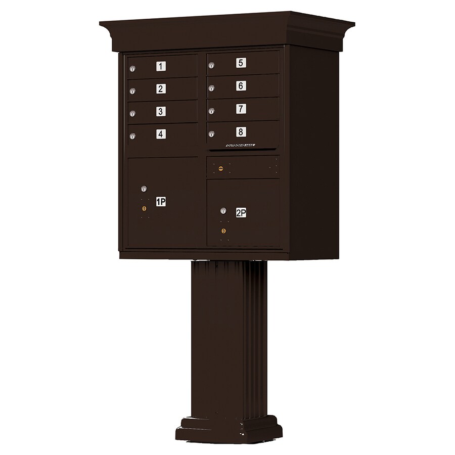 Florence Vital with Vogue Classic Accessories 34-in W x 65-in H Metal Dark Bronze Cluster Mount Lockable Cluster Mailbox