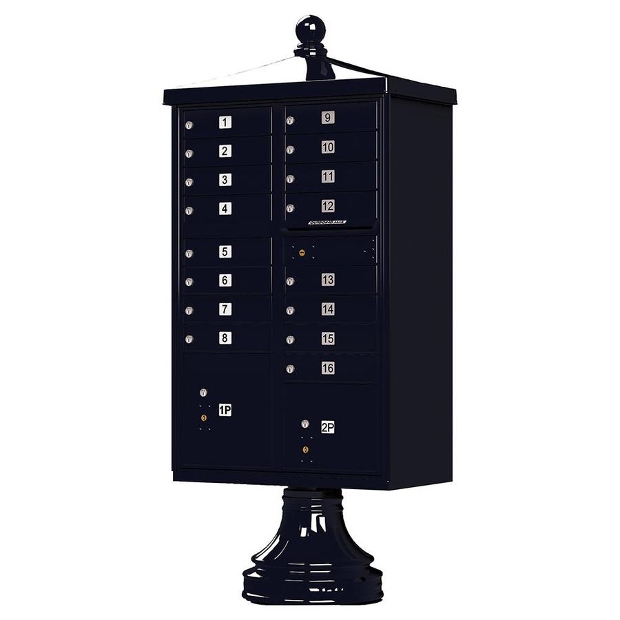 Florence Vital 31-in W x 71-in H Metal Black Cluster Mount Lockable Cluster Mailbox