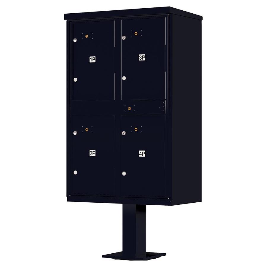 Florence Valiant 30.5-in W x 62-in H Metal Black Cluster Mount Lockable Cluster Mailbox