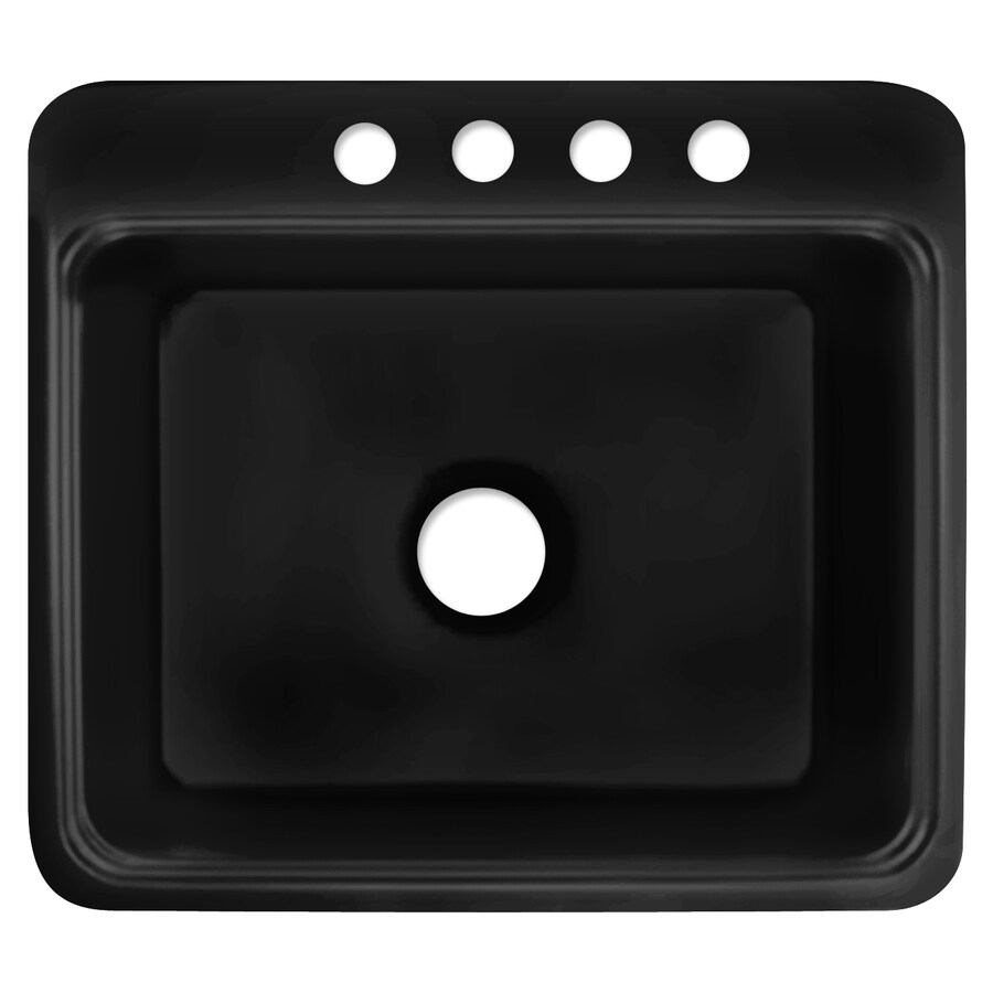 CorStone 29464 Hopkinton 25-Inches x 22-Inches Gloss Black Microban Acrylic Single bowl