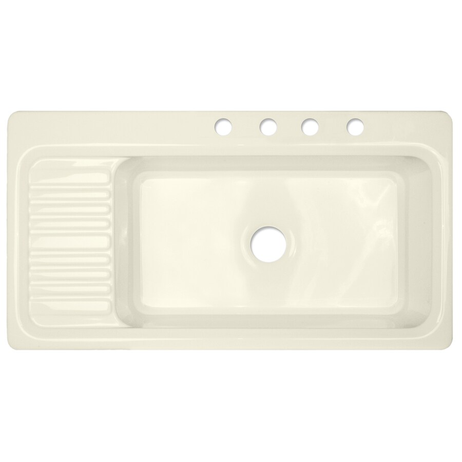 CorStone 59461 Sakonnet 41-Inches x 22-Inches Gloss Bone Microban Acrylic Single bowl