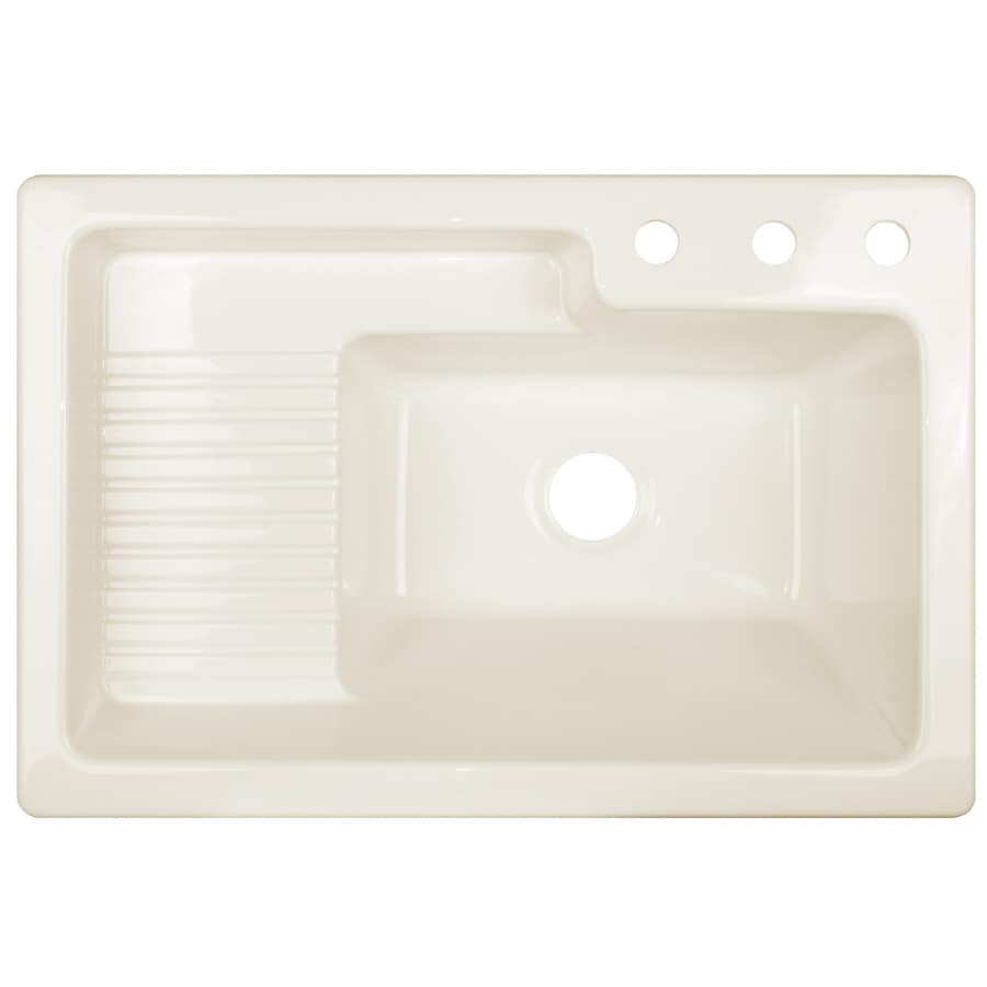 Corstone Bone Acrylic Self Rimming Laundry Sink At Lowes Com
