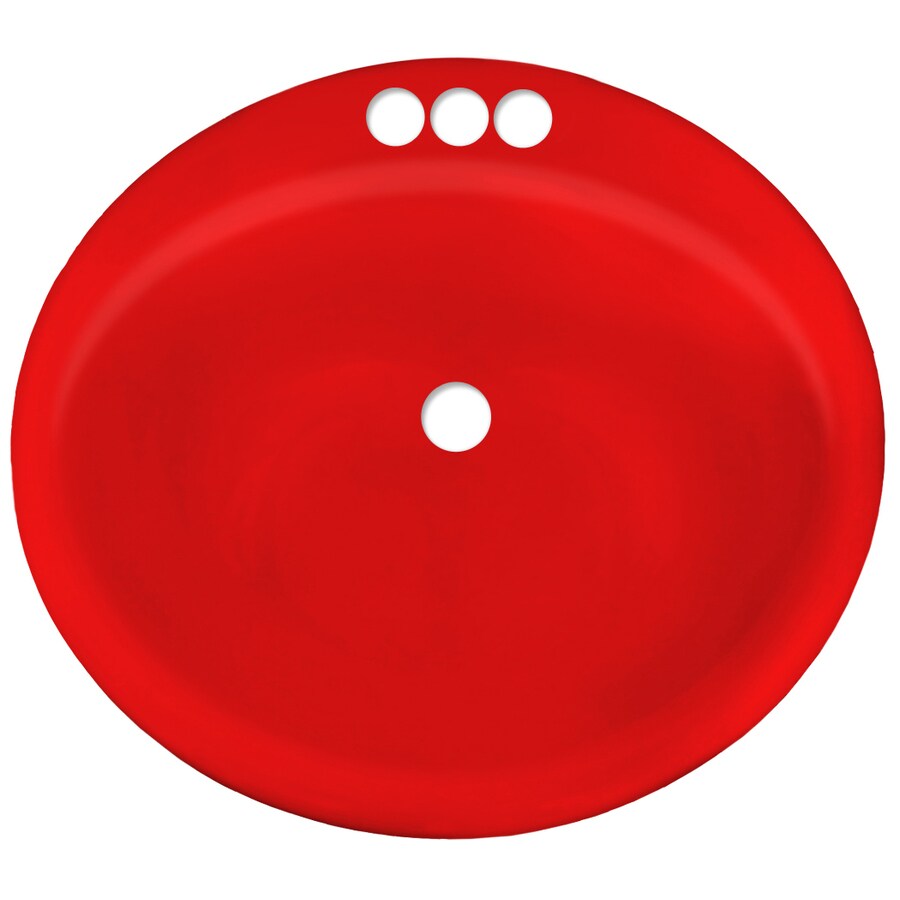 CorStone 90431 Anderson Acrylic Drop-in Round Gloss Red Bathroom Sink ( 19-Inches x 19-Inches )