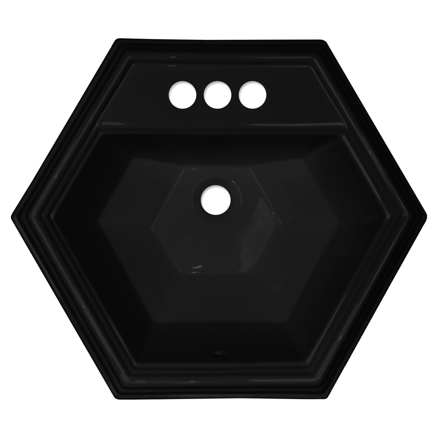 CorStone Edgefield Acrylic Drop-in Hexagonal Gloss Black Bathroom