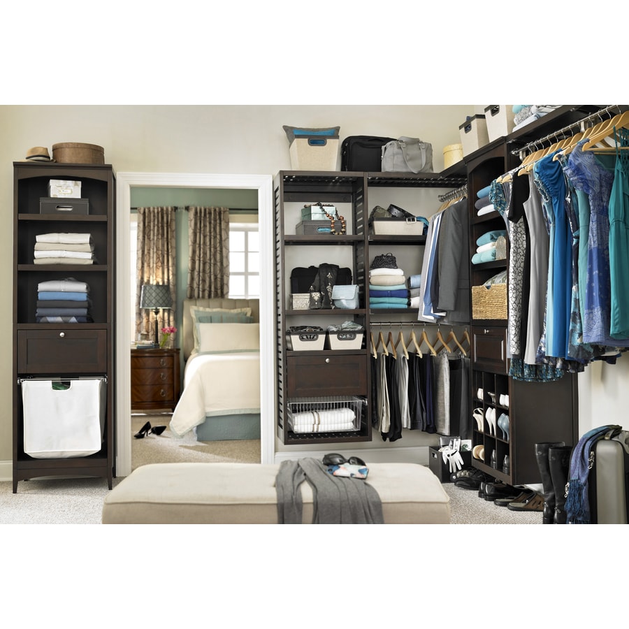 Allen Roth 48 In X 16 In Java Wood Closet Shelf Kit At Lowes Com