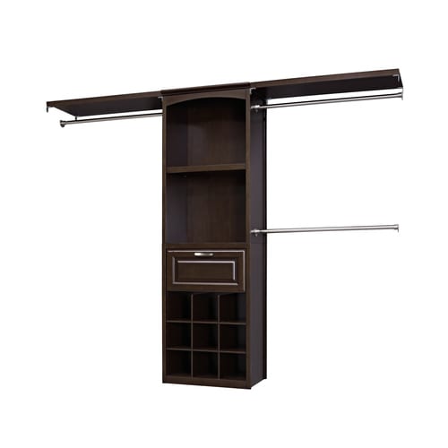 Allen Roth 8 Ft W X 6 83 Ft H Java Wood Closet Kit At Lowes Com
