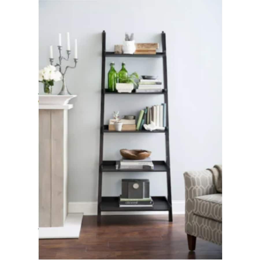 Allen + roth Java Wood 5-Shelf Ladder Bookcase at Lowes.com