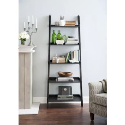 Allen Roth Java Wood 5 Shelf Ladder Bookcase At Lowes Com