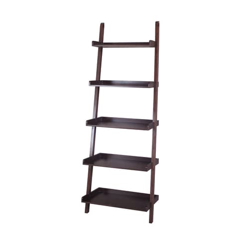 Allen Roth Java Wood 5 Shelf Ladder Bookcase At Lowes Com