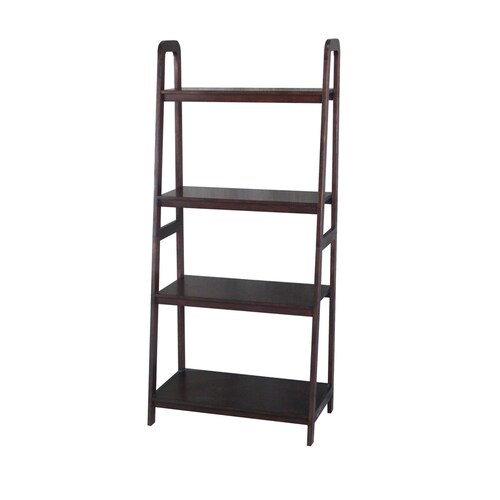 Allen Roth Java Wood 4 Shelf Ladder Bookcase At Lowes Com