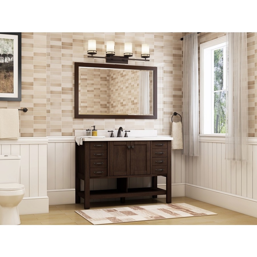 Shop Bathroom Vanities at Lowes.com  allen + roth Kingscote 48-in Espresso Undermount Single Sink Bathroom Vanity  with Engineered Stone