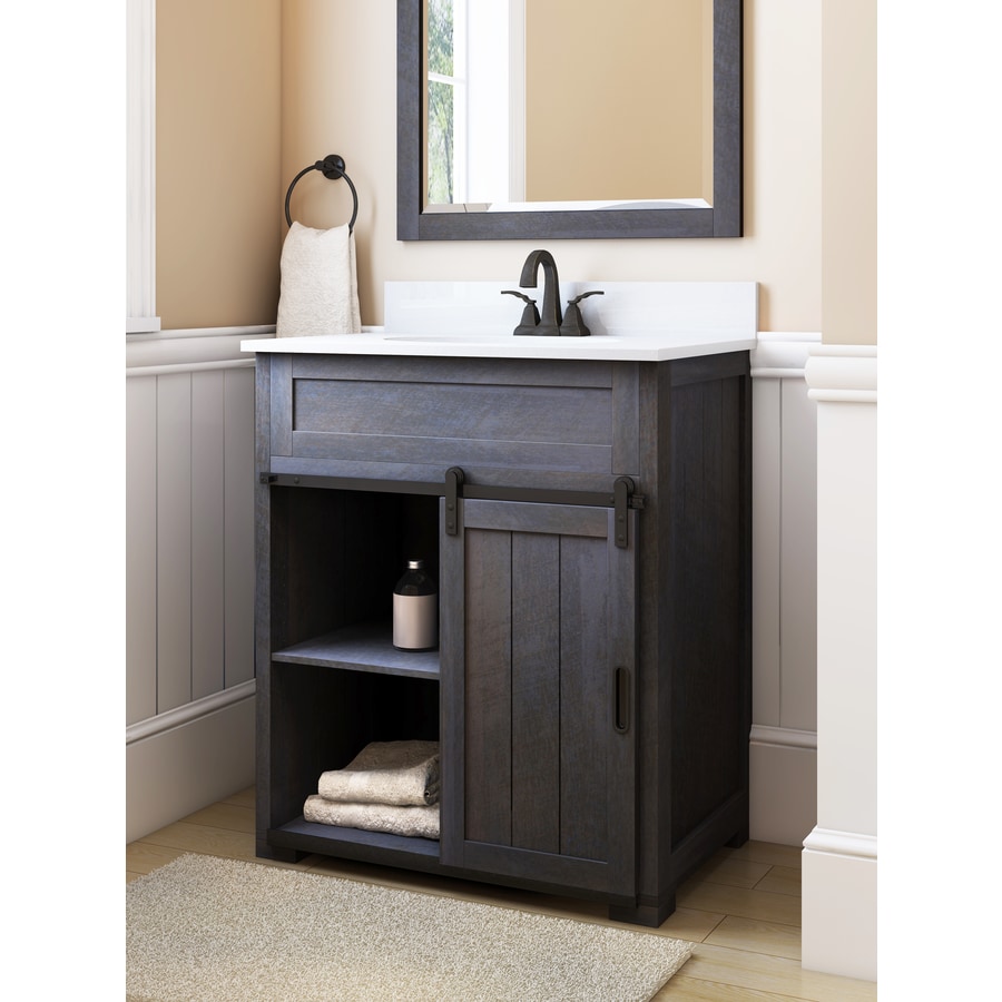 Style Selections Morriston 30in Distressed Java Single Sink Bathroom