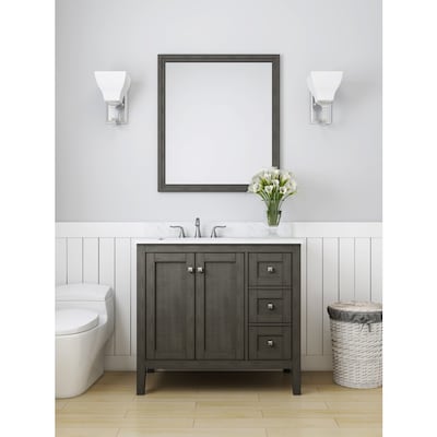 Allen Roth Everdene 36 In Grey Single Sink Bathroom Vanity With