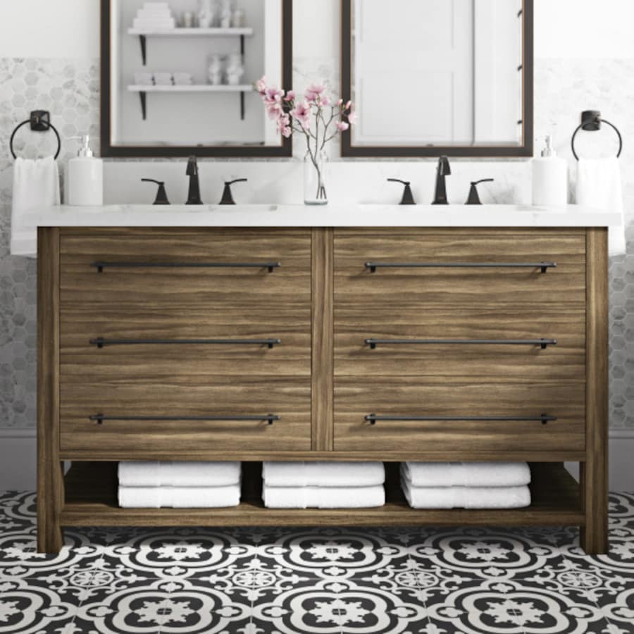 Shoptagr | Allen + Roth Kennilton 60-in Gray Oak Double ...